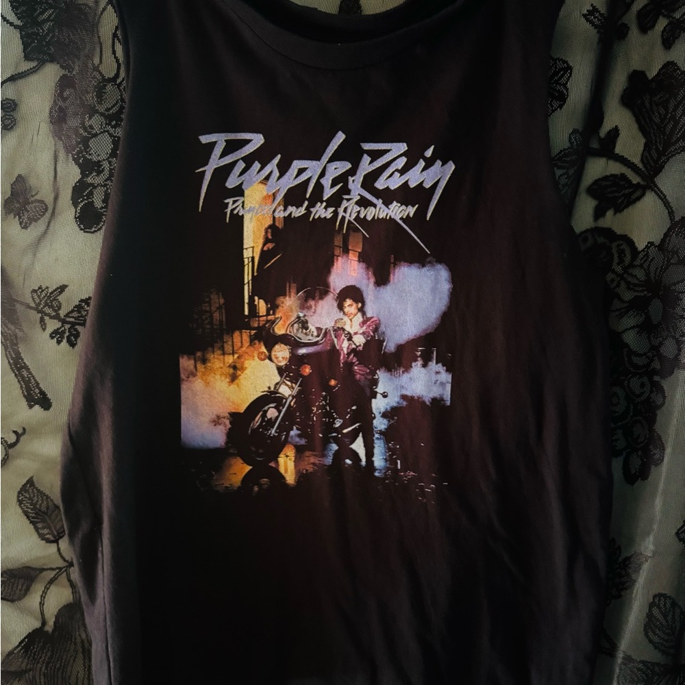 Purple Rain Graphic Youth Tank Top | Vintage Prince Cut Off Sleeves